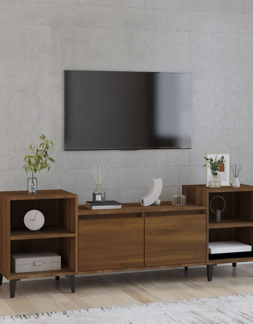 Загрузите изображение в средство просмотра галереи, Comodă TV, stejar maro, 160x35x55 cm, lemn prelucrat Lando - Lando
