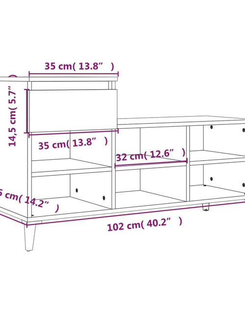 Încărcați imaginea în vizualizatorul Galerie, Pantofar, gri beton, 102x36x60 cm, lemn prelucrat - Lando
