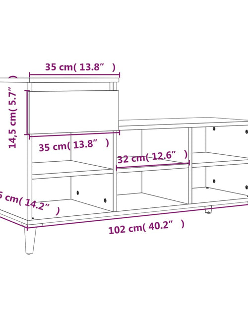 Încărcați imaginea în vizualizatorul Galerie, Pantofar, gri sonoma, 102x36x60 cm, lemn prelucrat - Lando
