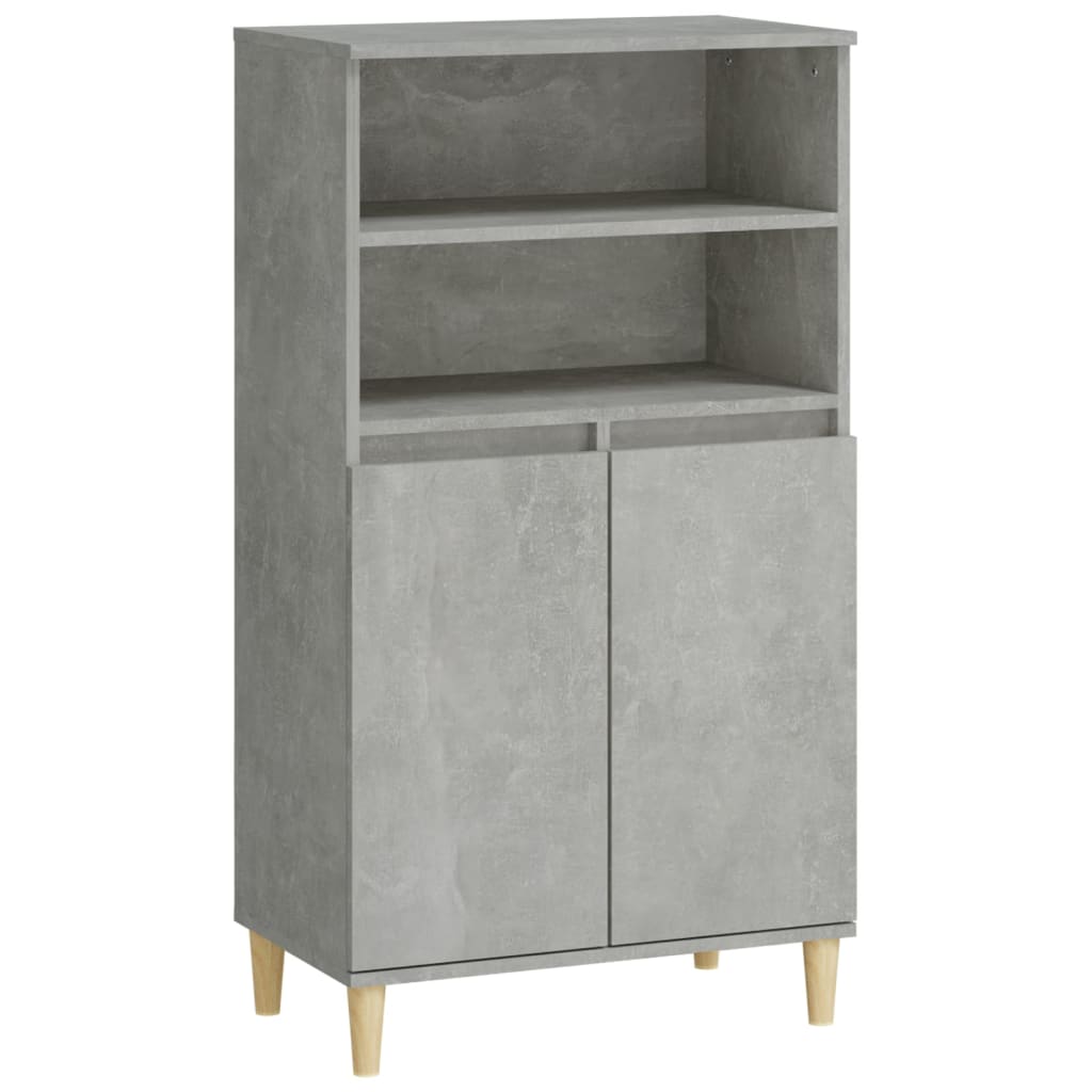 Dulap înalt, gri beton, 60x36x110 cm, lemn compozit Lando - Lando