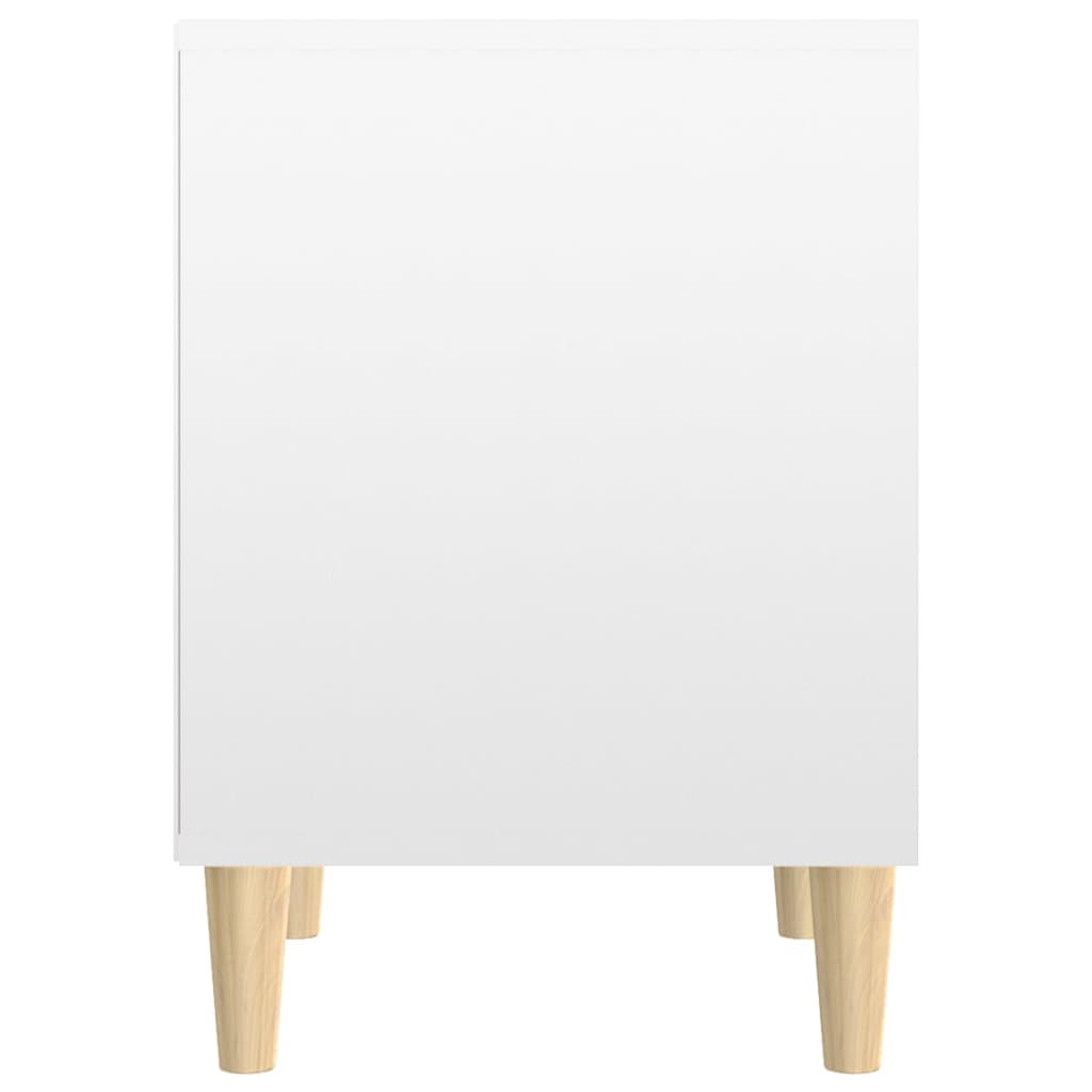 Noptieră, alb extralucios, 40x35x50 cm, lemn compozit - Lando