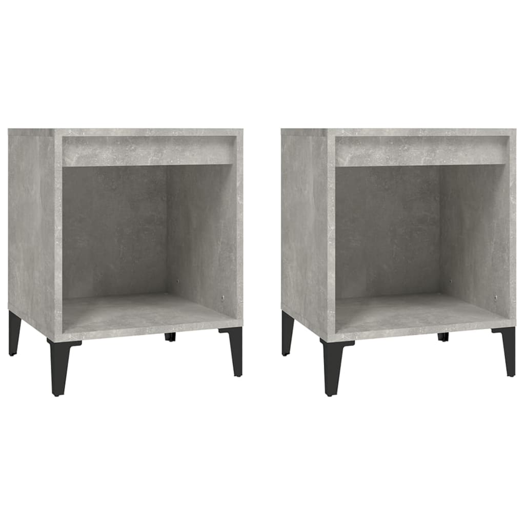 Noptiere, 2 buc., gri beton, 40x35x50 cm - Lando
