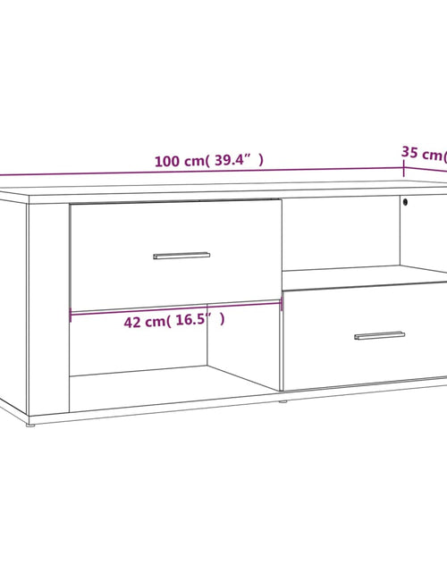 Загрузите изображение в средство просмотра галереи, Comodă TV, stejar sonoma, 100x35x40 cm, lemn prelucrat Lando - Lando
