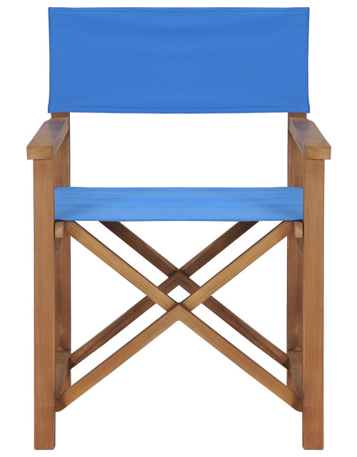 Încărcați imaginea în vizualizatorul Galerie, Scaune de regizor, 2 buc., albastru, lemn masiv de tec - Lando
