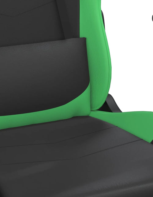 Încărcați imaginea în vizualizatorul Galerie, Scaun de gaming cu suport picioare negru/verde, piele ecologică - Lando
