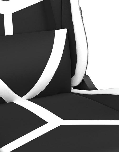 Încărcați imaginea în vizualizatorul Galerie, Scaun de gaming cu suport picioare, negru/alb, piele ecologică - Lando
