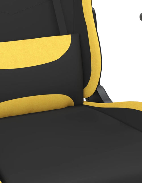 Încărcați imaginea în vizualizatorul Galerie, Scaun de gaming cu suport picioare, negru și galben, textil - Lando
