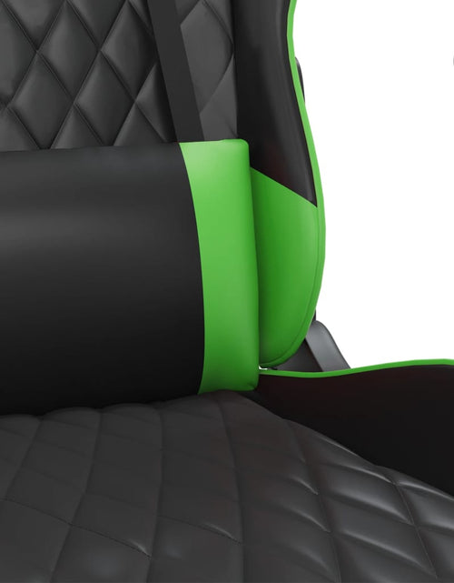 Загрузите изображение в средство просмотра галереи, Scaun de gaming cu suport picioare negru/verde, piele ecologică - Lando
