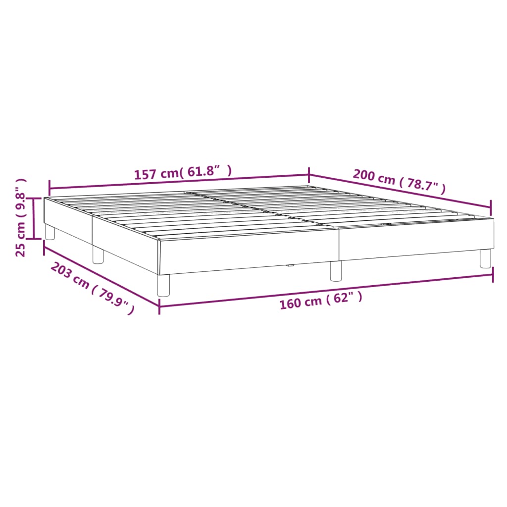 Cadru de pat box spring, gri deschis, 160x200 cm, textil - Lando