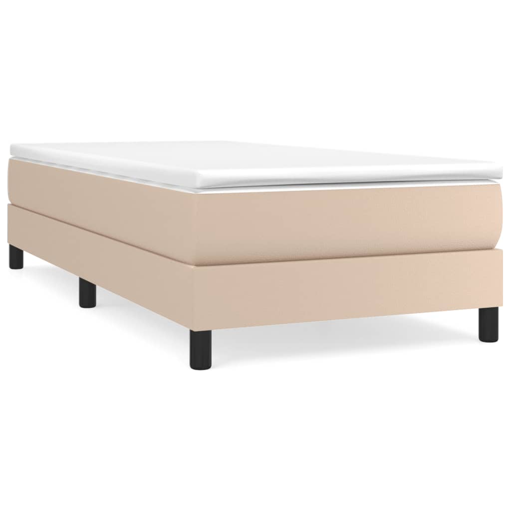 Cadru de pat box spring, cappuccino, 80x200 cm, piele ecologică - Lando