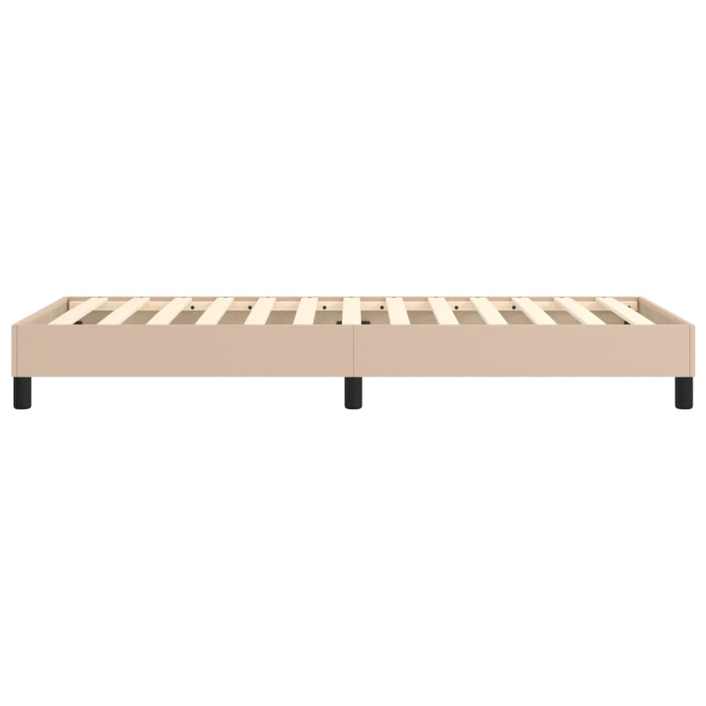 Cadru de pat box spring, cappuccino, 90x190 cm, piele ecologică - Lando