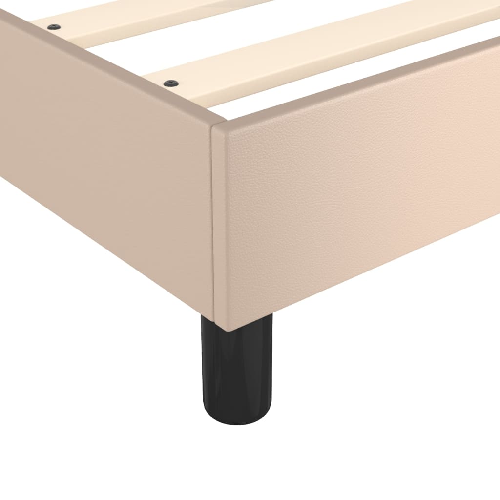 Cadru de pat box spring, cappuccino, 90x190 cm, piele ecologică - Lando