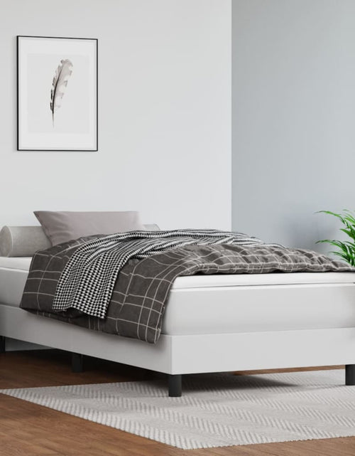 Încărcați imaginea în vizualizatorul Galerie, Cadru de pat box spring, alb, 90x200 cm, piele ecologică - Lando
