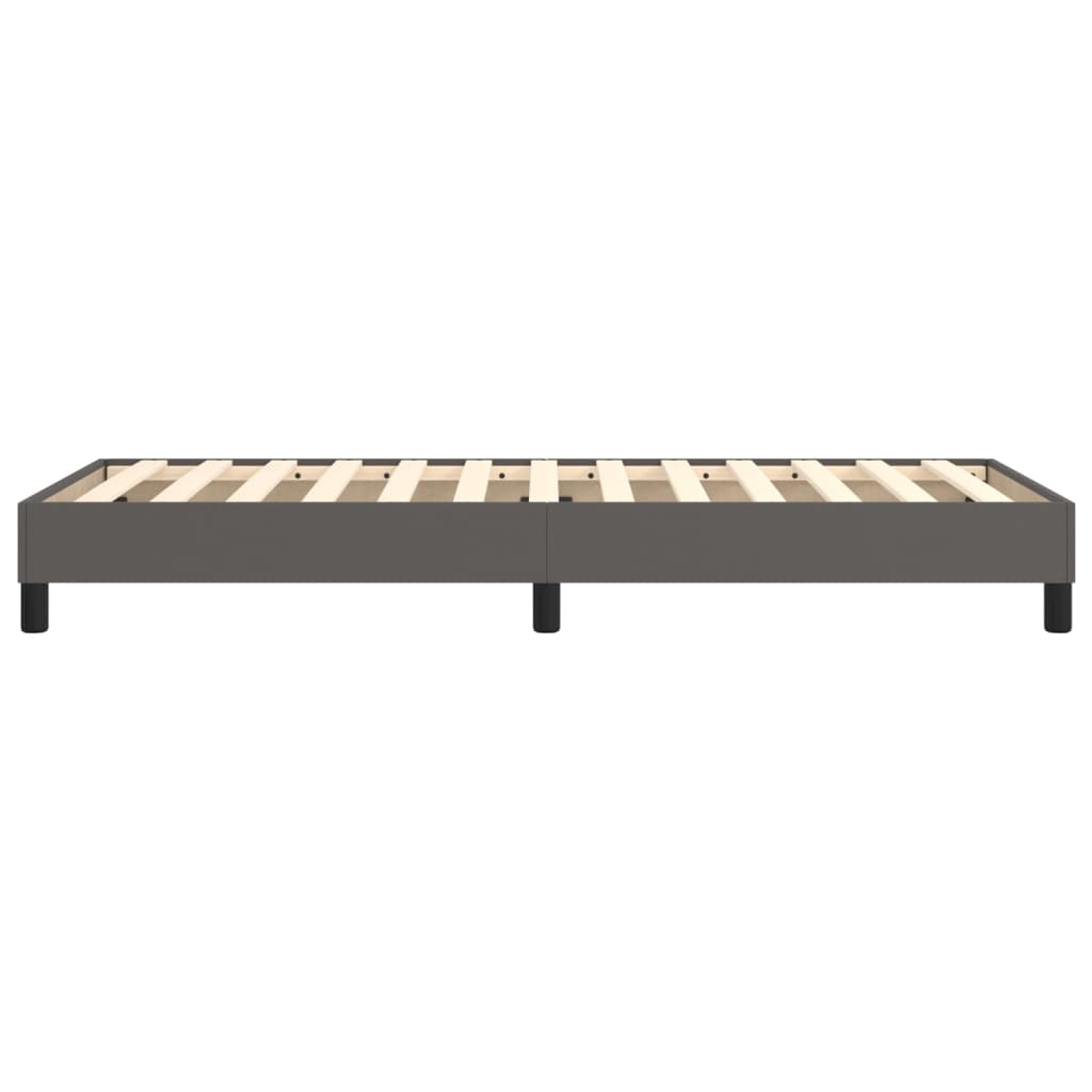 Cadru de pat box spring, gri, 90x200 cm, piele ecologică - Lando