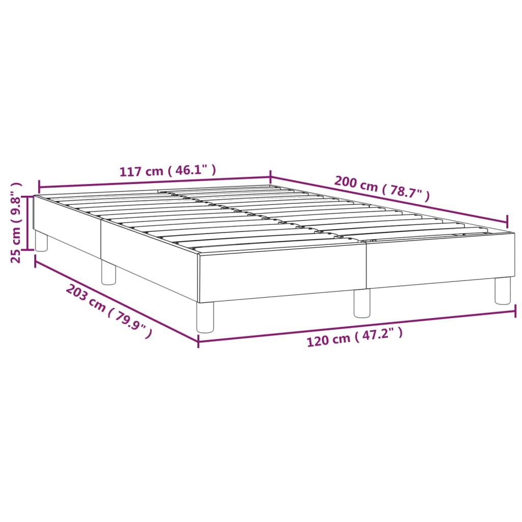 Cadru de pat box spring, gri, 120x200 cm, piele ecologică - Lando