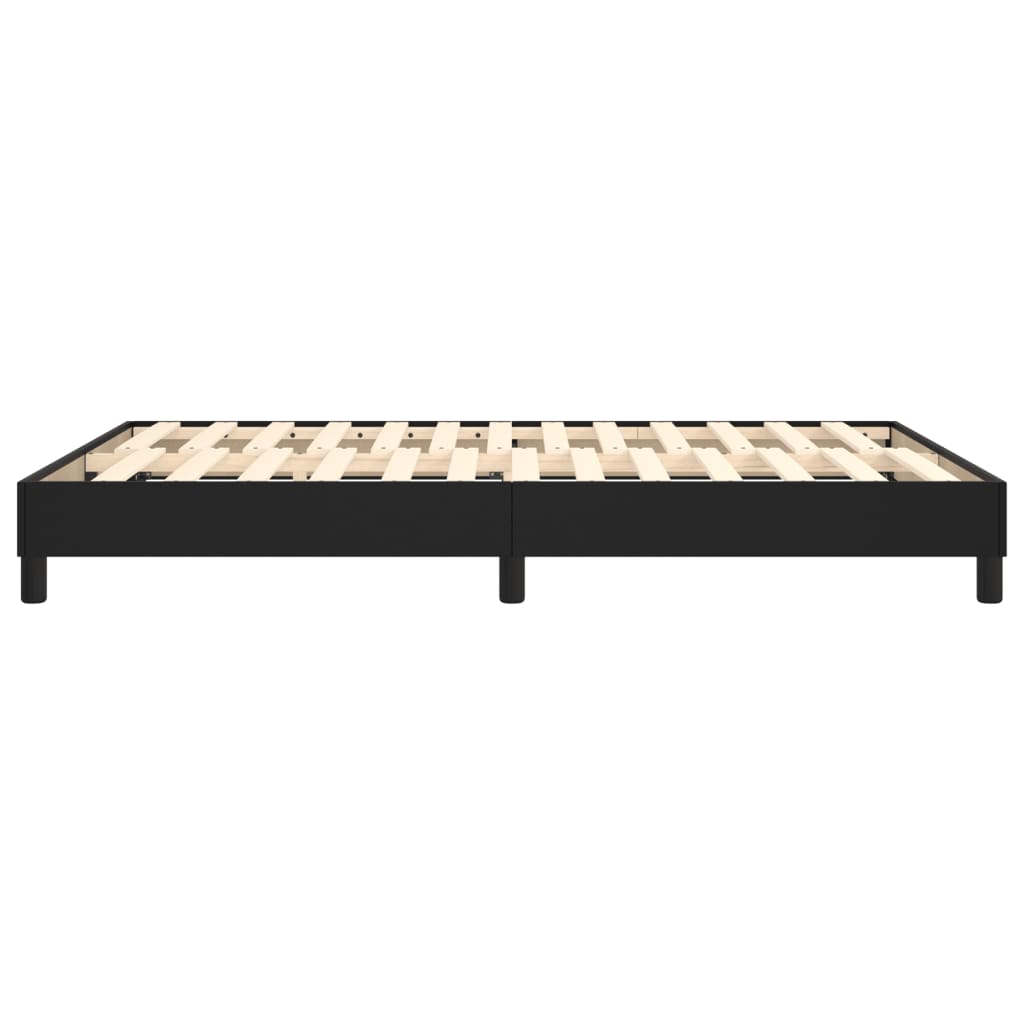 Cadru de pat box spring, negru, 140x190 cm, piele ecologică - Lando
