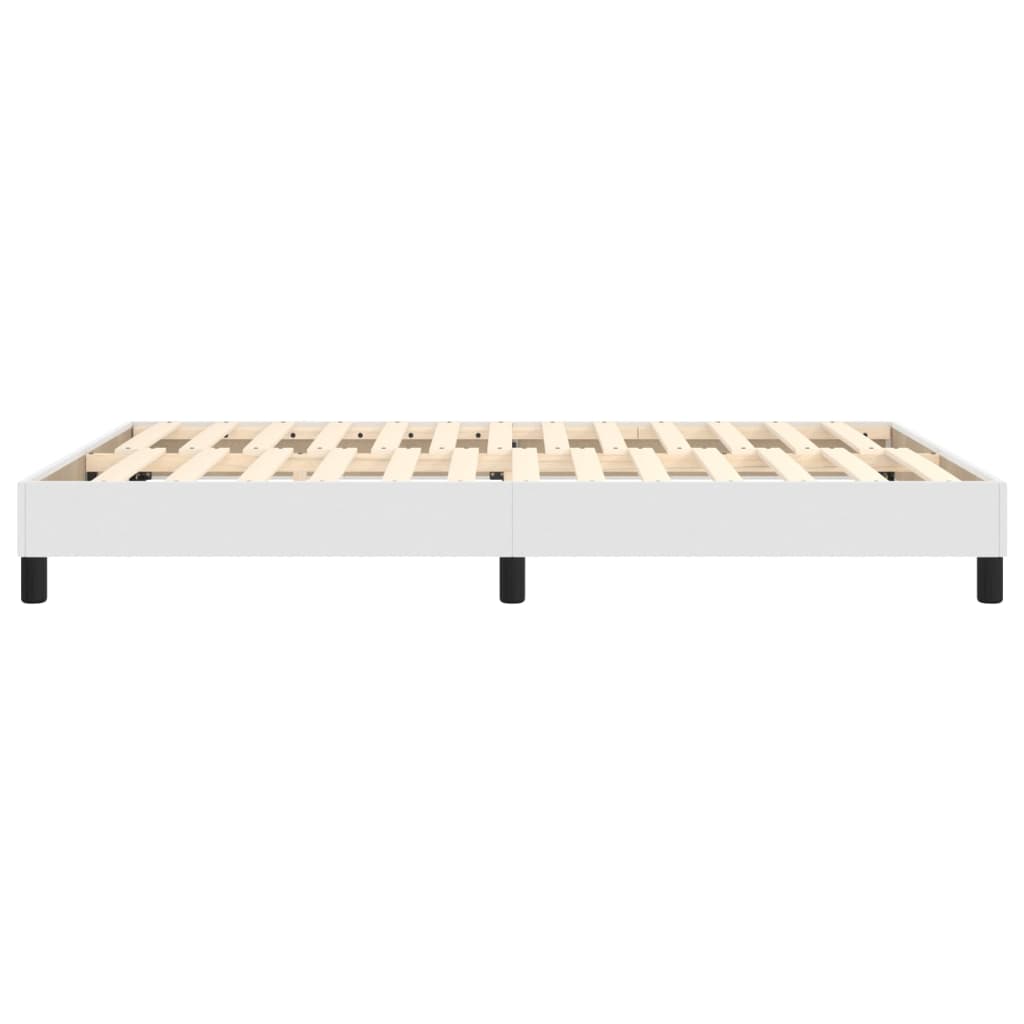 Cadru de pat box spring, alb, 140x190 cm, piele ecologică - Lando