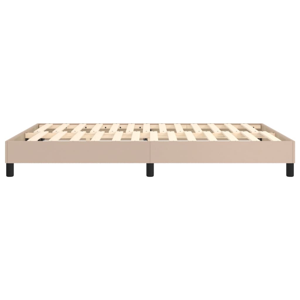 Cadru de pat box spring, cappuccino, 140x190cm, piele ecologică - Lando