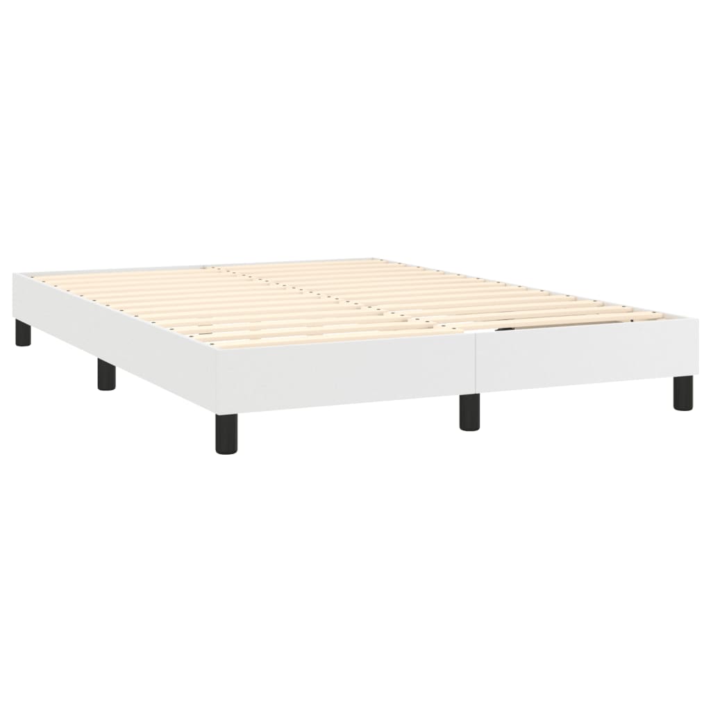 Cadru de pat box spring, alb, 140x200 cm, piele ecologică - Lando