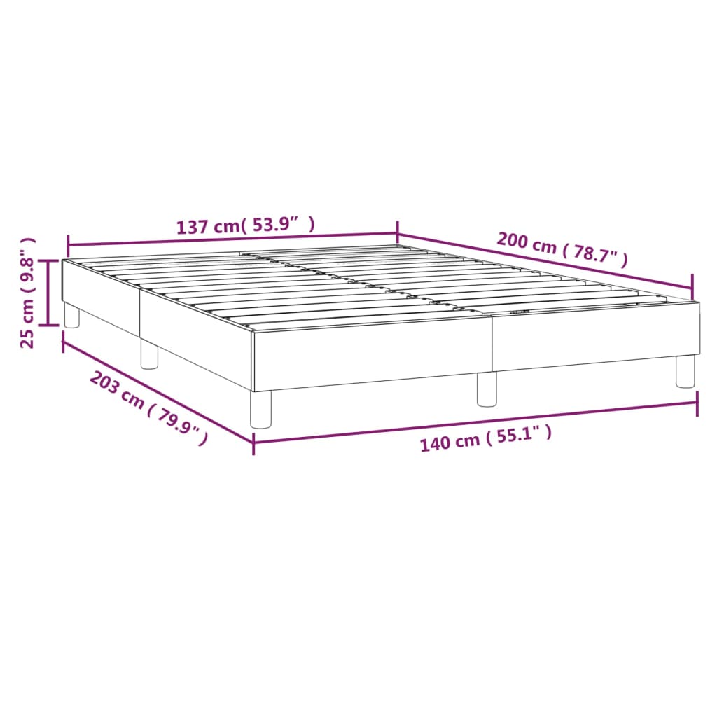 Cadru de pat box spring, alb, 140x200 cm, piele ecologică - Lando