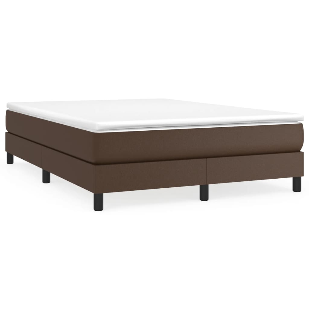 Cadru de pat box spring, maro, 140x200 cm, piele ecologică - Lando