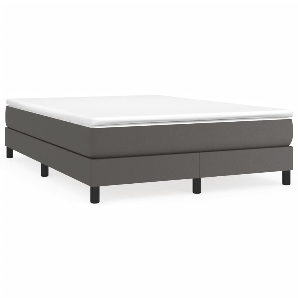 Cadru de pat box spring, gri, 140x200 cm, piele ecologică - Lando