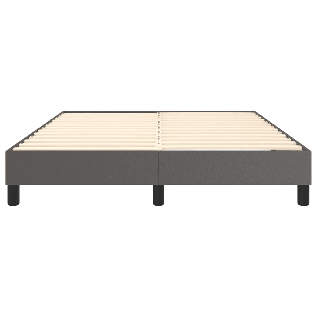 Cadru de pat box spring, gri, 140x200 cm, piele ecologică - Lando