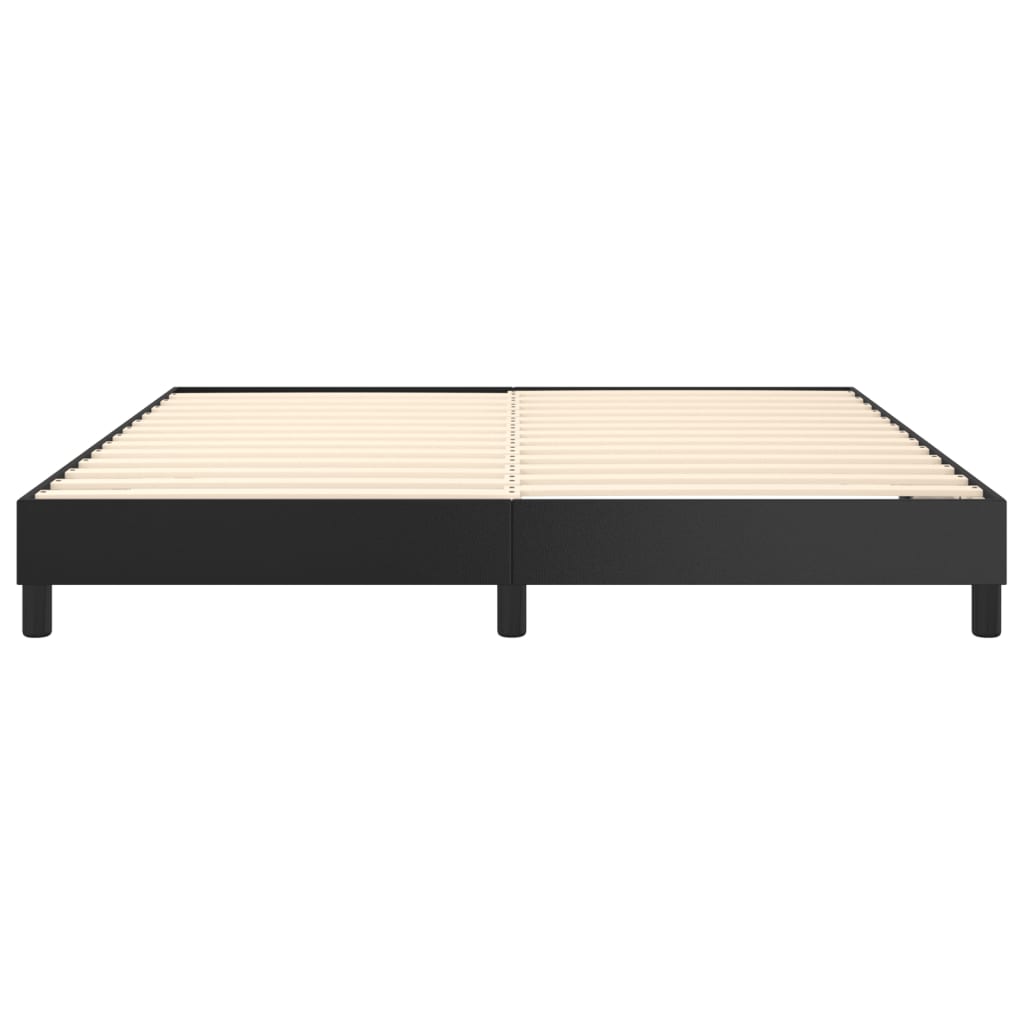 Cadru de pat box spring, negru, 160x200 cm, piele ecologică - Lando