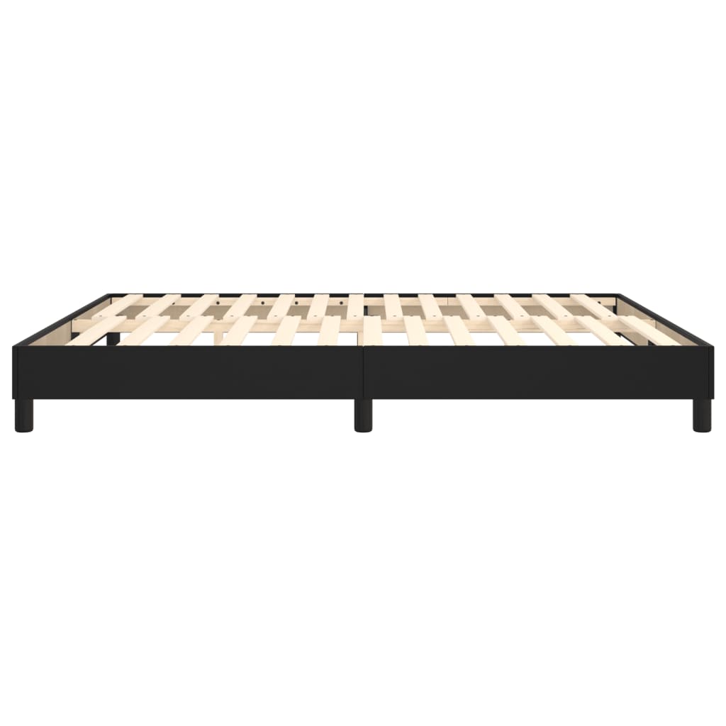 Cadru de pat box spring, negru, 160x200 cm, piele ecologică - Lando