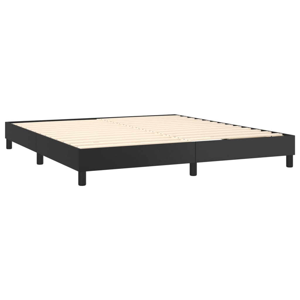 Cadru de pat box spring, negru, 180x200 cm, piele ecologică - Lando