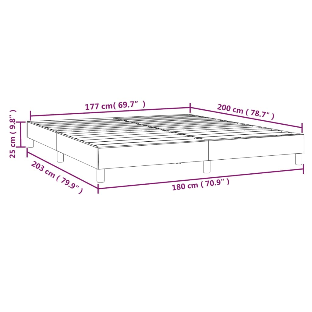 Cadru de pat box spring, maro, 180x200 cm, piele ecologică - Lando