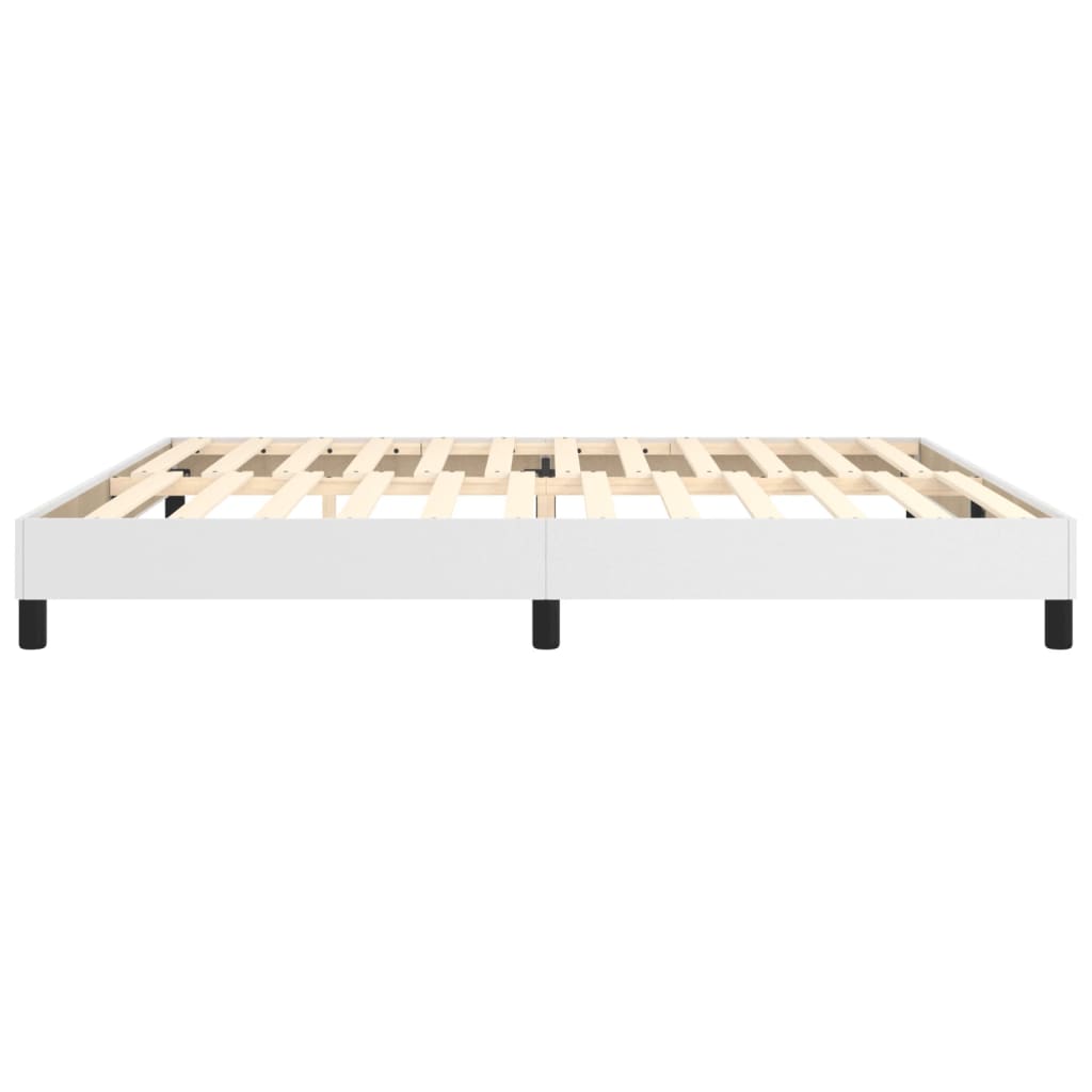 Cadru de pat box spring, alb, 200x200 cm, piele ecologică - Lando