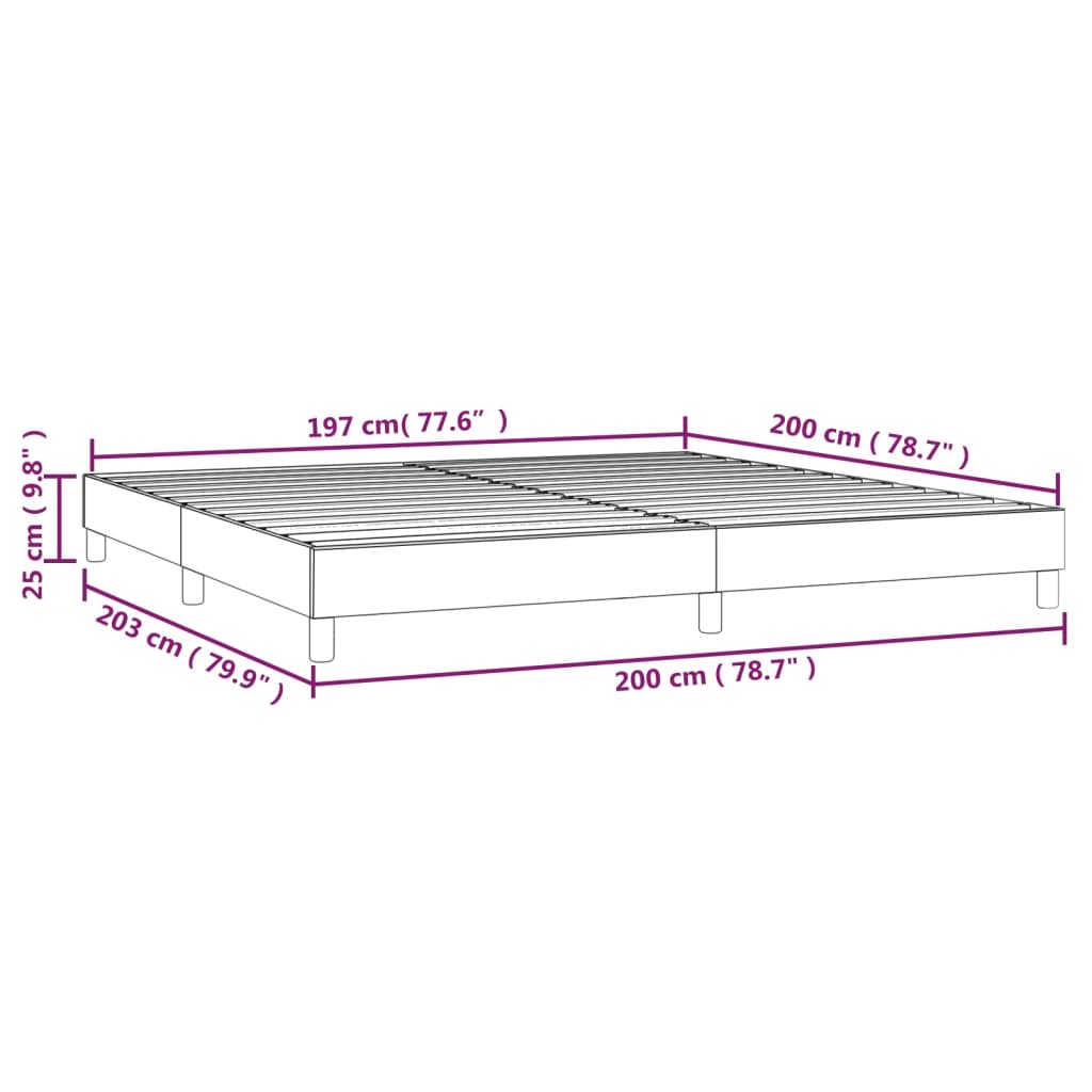 Cadru de pat box spring, alb, 200x200 cm, piele ecologică - Lando