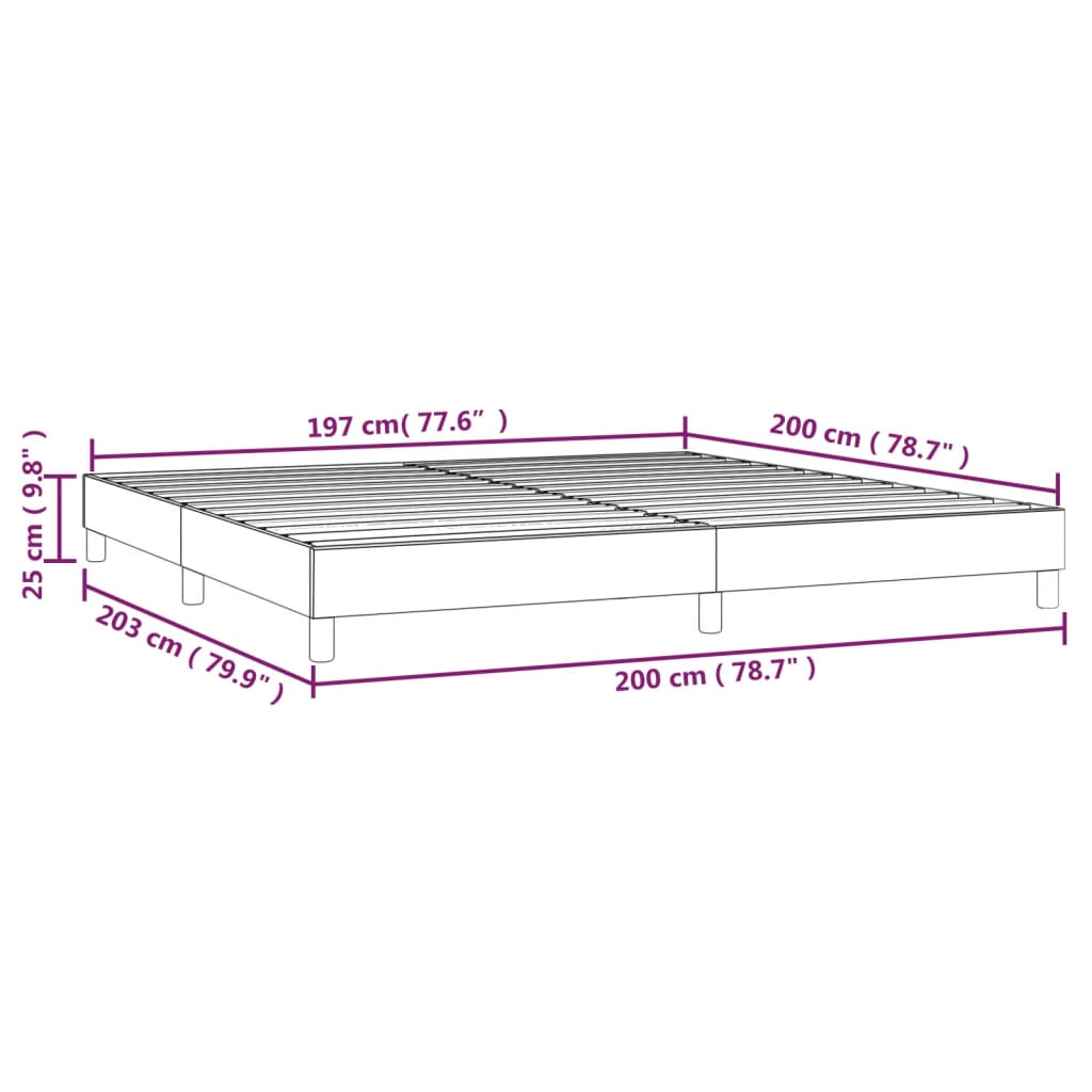 Cadru de pat box spring, gri, 200x200 cm, piele ecologică - Lando