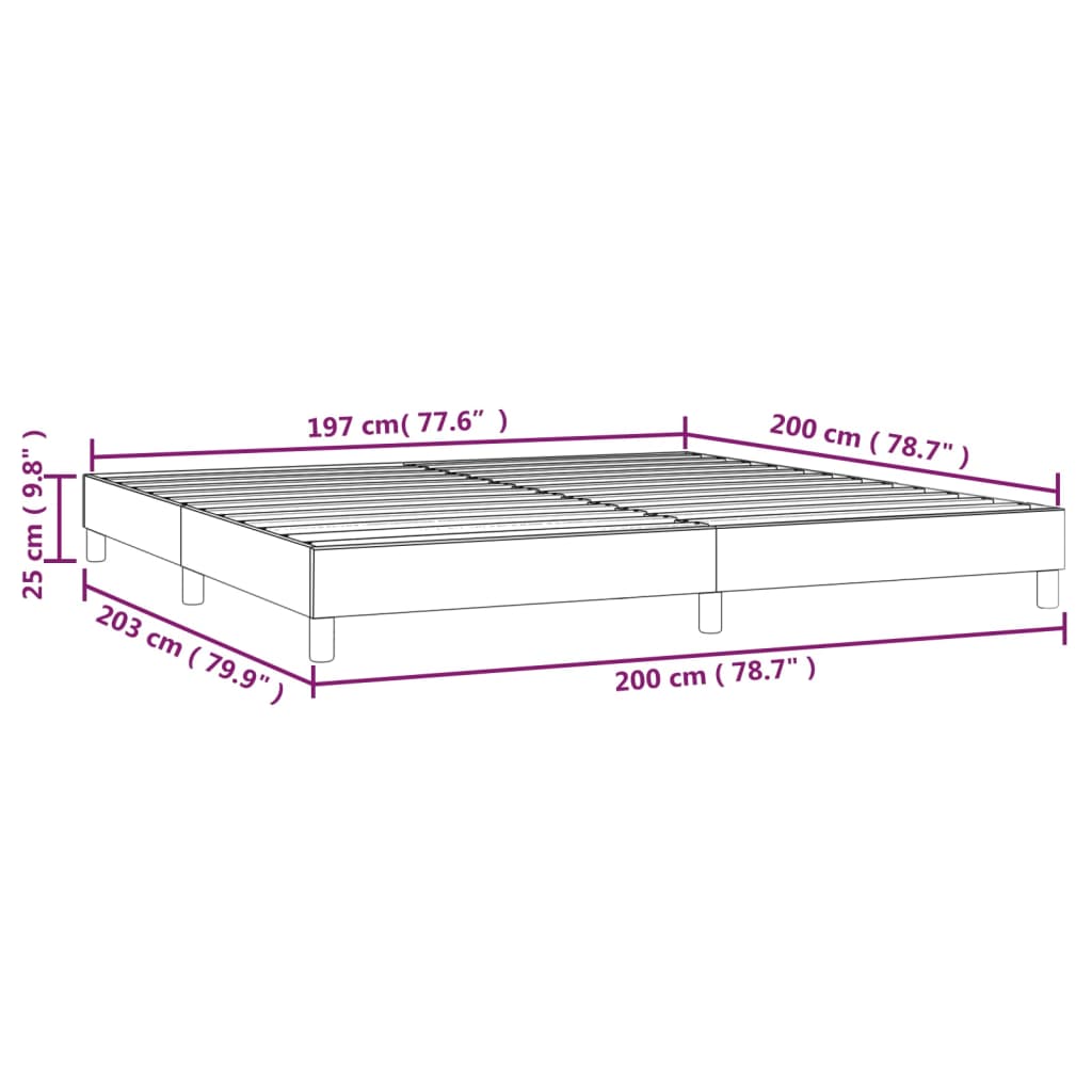 Cadru de pat box spring, cappuccino, 200x200cm, piele ecologică - Lando