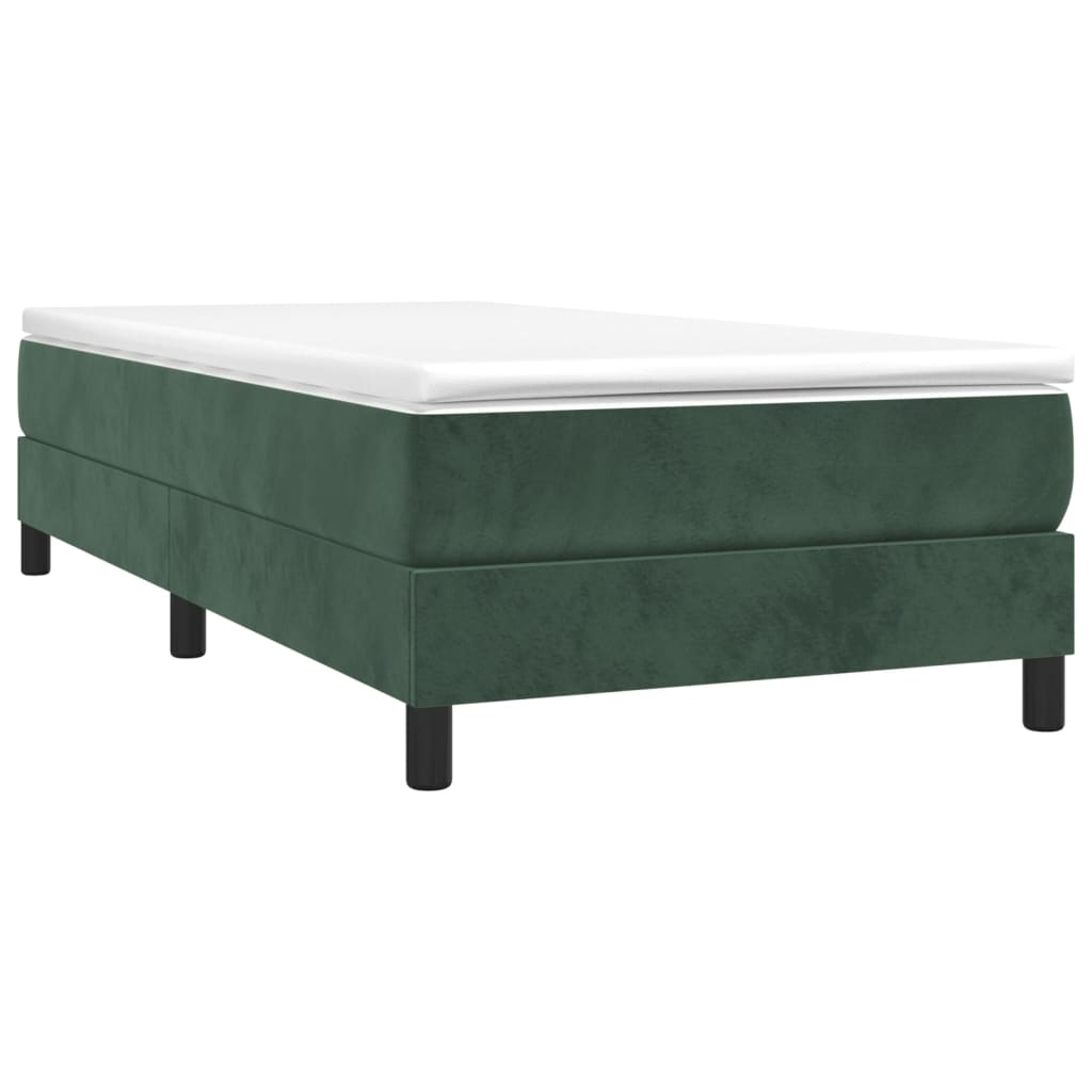 Cadru de pat box spring, verde închis, 90x190 cm, catifea - Lando