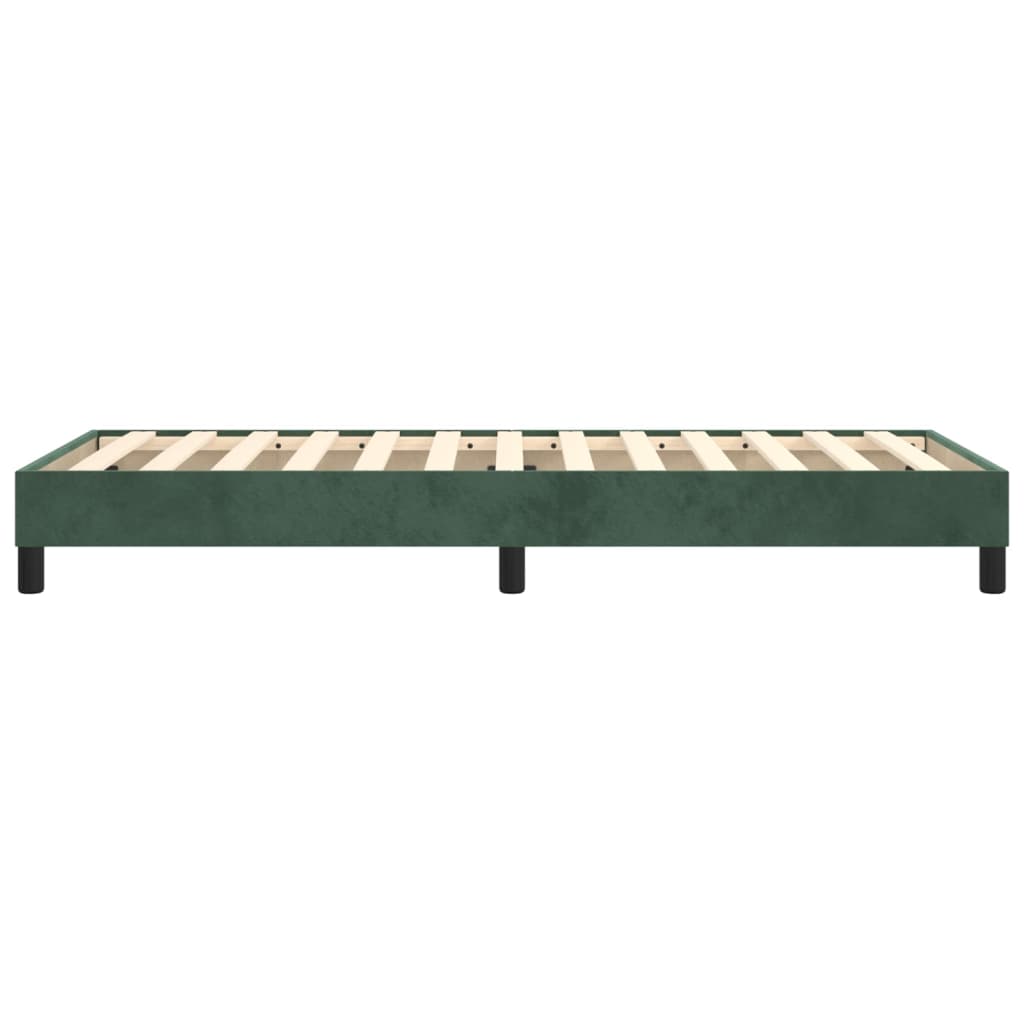 Cadru de pat box spring, verde închis, 90x190 cm, catifea - Lando