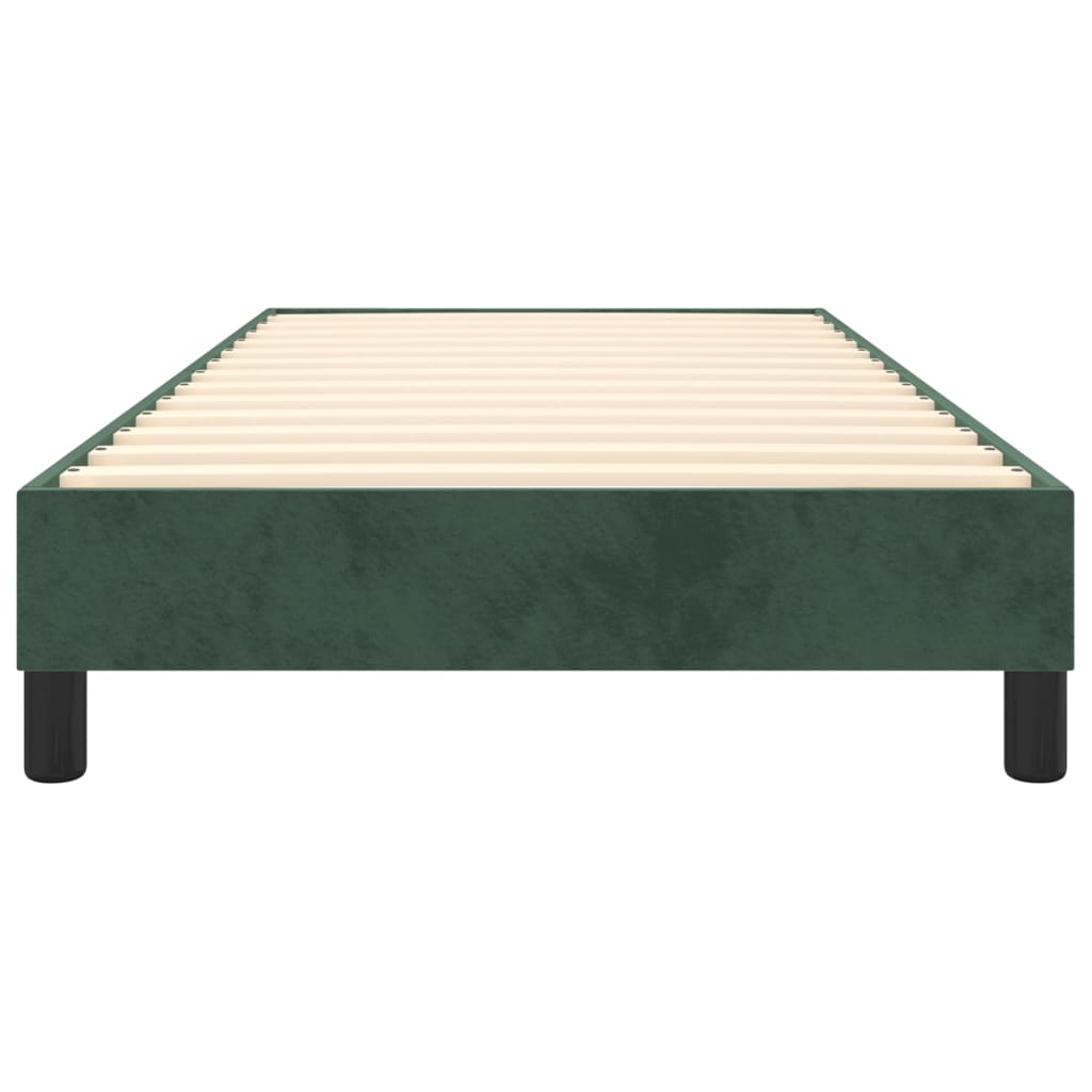 Cadru de pat box spring, verde închis, 90x200 cm, catifea - Lando
