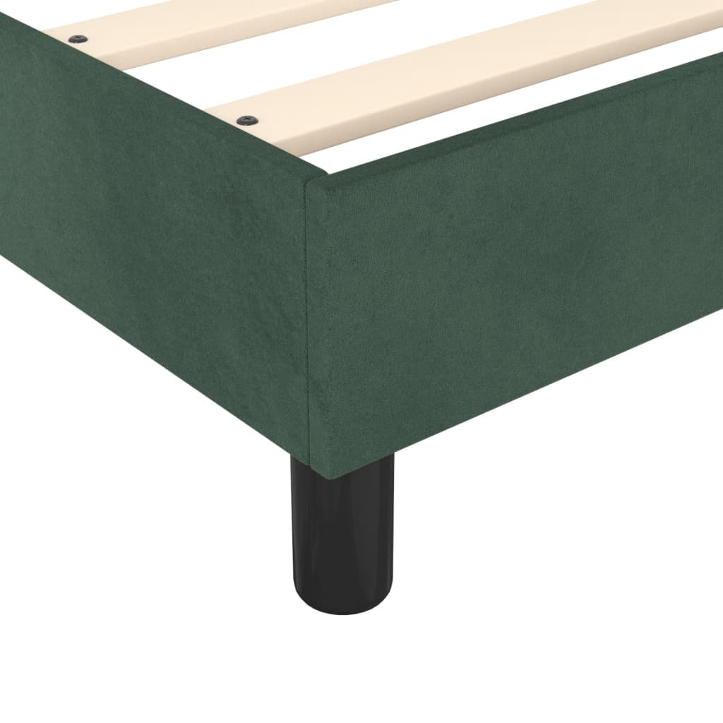 Cadru de pat box spring, verde închis, 140x190 cm, catifea - Lando