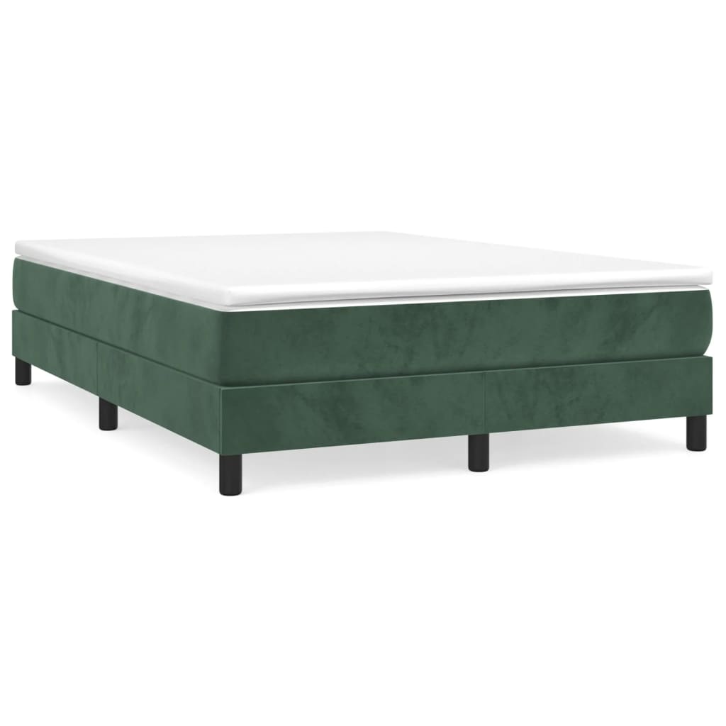 Cadru de pat box spring, verde închis, 140x200 cm, catifea - Lando