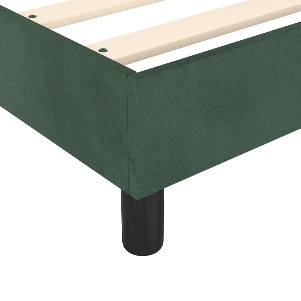 Cadru de pat box spring, verde închis, 140x200 cm, catifea - Lando
