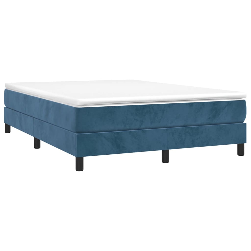 Cadru de pat box spring, albastru închis, 140x200 cm, catifea - Lando