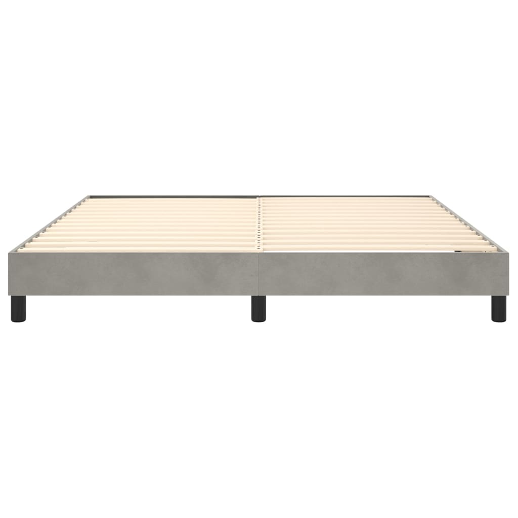 Cadru de pat box spring, gri deschis, 160x200 cm, catifea - Lando