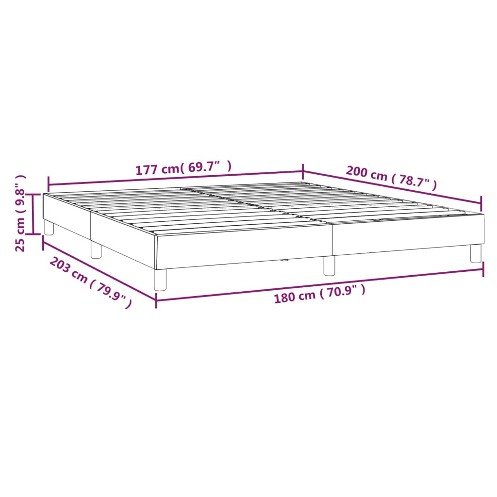 Cadru de pat box spring, negru, 180x200 cm, catifea - Lando