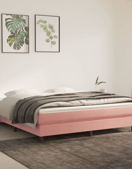 Încărcați imaginea în vizualizatorul Galerie, Cadru de pat box spring, roz, 180x200 cm, catifea - Lando
