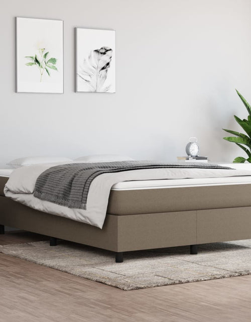 Încărcați imaginea în vizualizatorul Galerie, Cadru de pat box spring, gri taupe, 140x200 cm, textil - Lando
