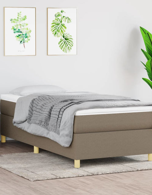 Încărcați imaginea în vizualizatorul Galerie, Cadru de pat box spring, gri taupe, 90x190 cm, textil - Lando
