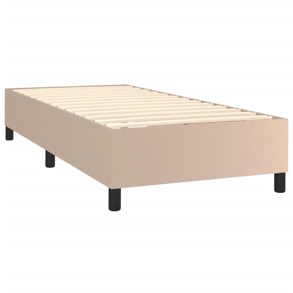 Cadru de pat box spring, cappuccino, 80x200 cm, piele ecologică - Lando