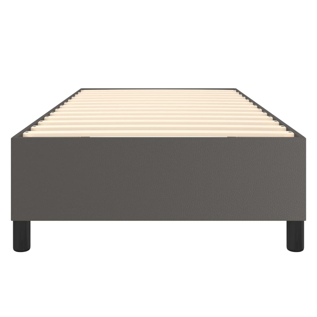 Cadru de pat box spring, gri, 90x190 cm, piele ecologică - Lando