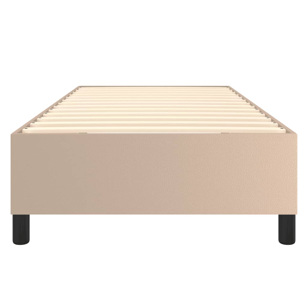 Cadru de pat box spring, cappuccino, 90x190 cm, piele ecologică - Lando